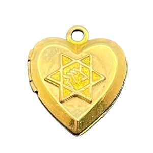A.B. Co 12k gold filled Star of David Jewish heart locket pendant for necklace